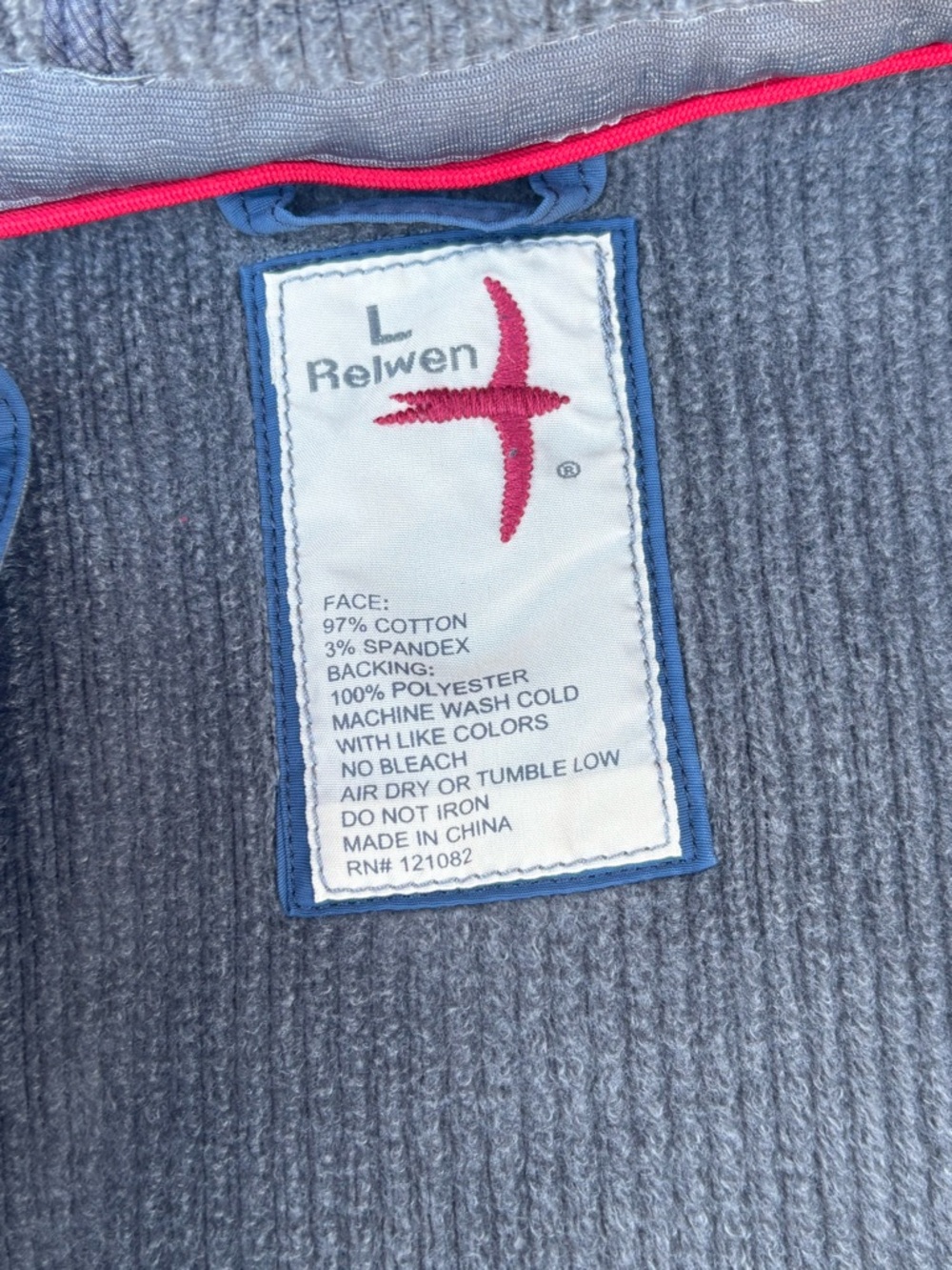 Relwen Gray Zip Up Hoodie Long Sleeve Large - Picture 5 of 7